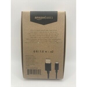 Amazon Basic USB 2.0 A-Male to Micro B 6ft x2  for Android Phones /Tablet/Camera